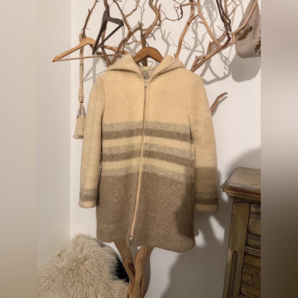Vintage Hilda Ltd Icelandic Wool Hooded Zip Coat – 100% Wool Size XS - Picture 9 of 9